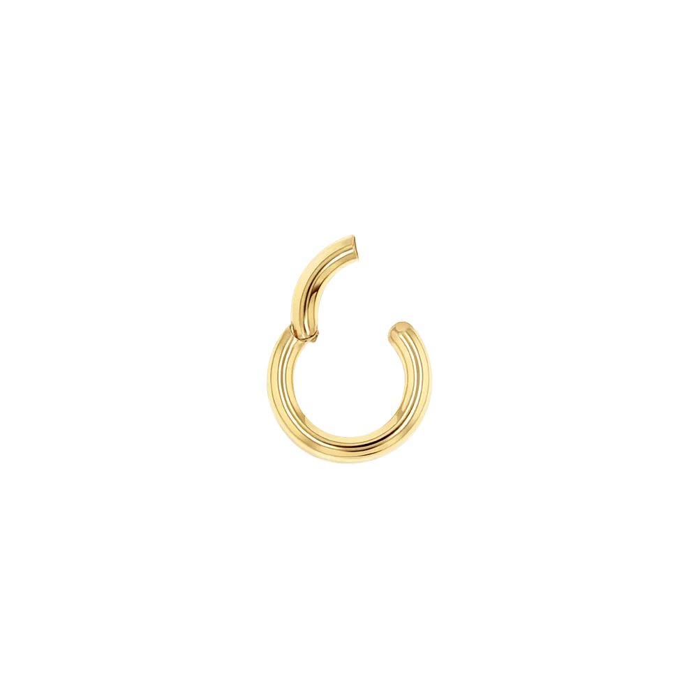Petite Round Connector Charm Clasp in 14K Gold