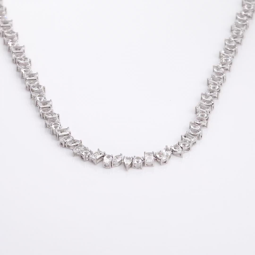 Mixed Shape Tennis Necklace