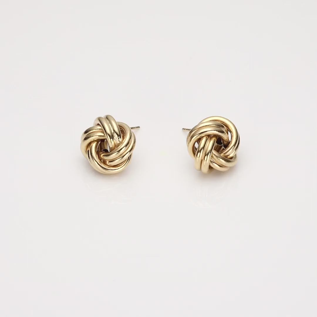 Gold Knot Stud Earrings