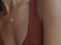 Large Hand-Engraved Disc Pendant in Solid Gold
