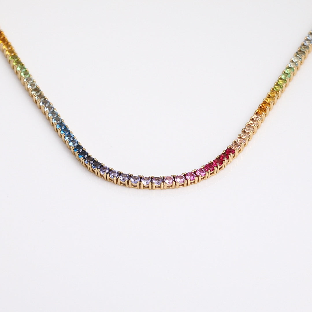 Ombré Rainbow Tennis Necklace