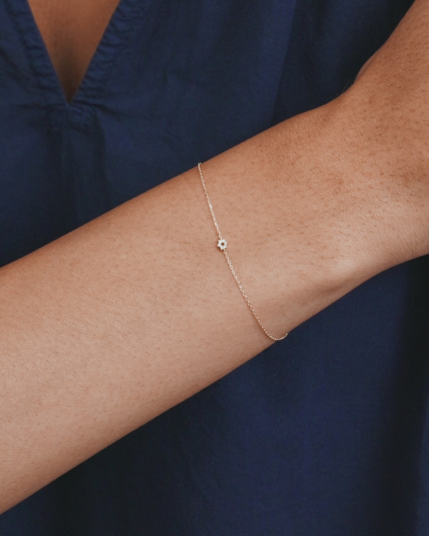 Diamond Star of David Bracelet in 14K Gold