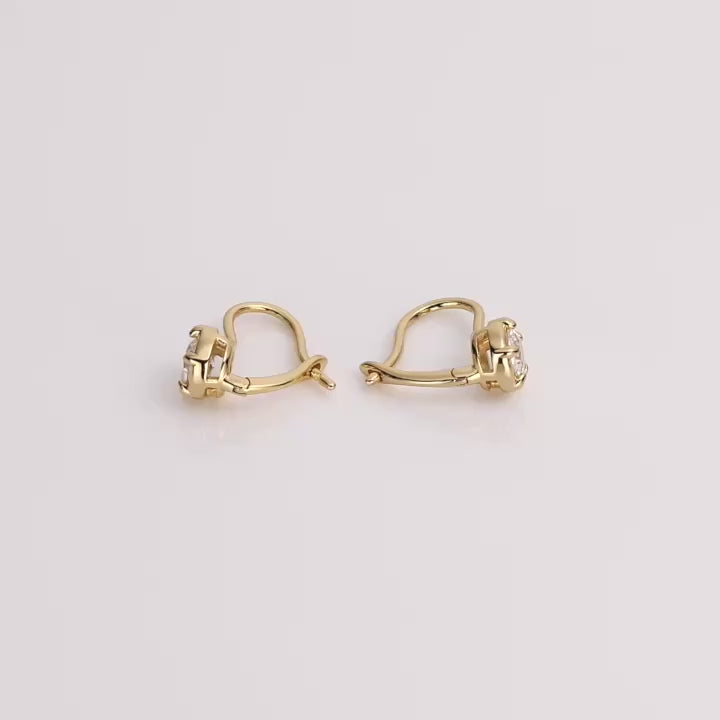 Lab Grown White Sapphire Georgian Drop Earrings
