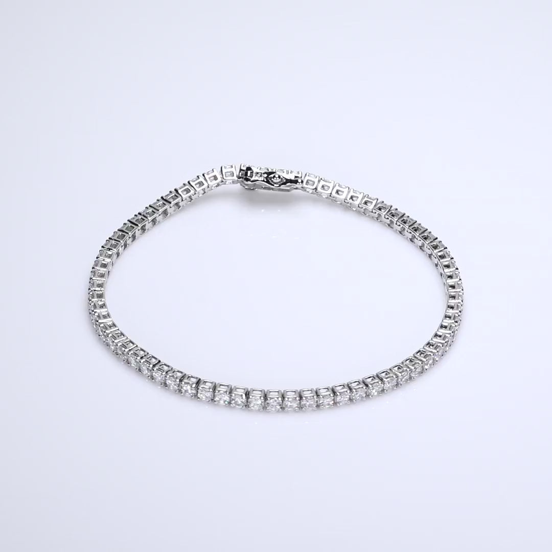 Lab Grown White Sapphire Tennis Bracelet