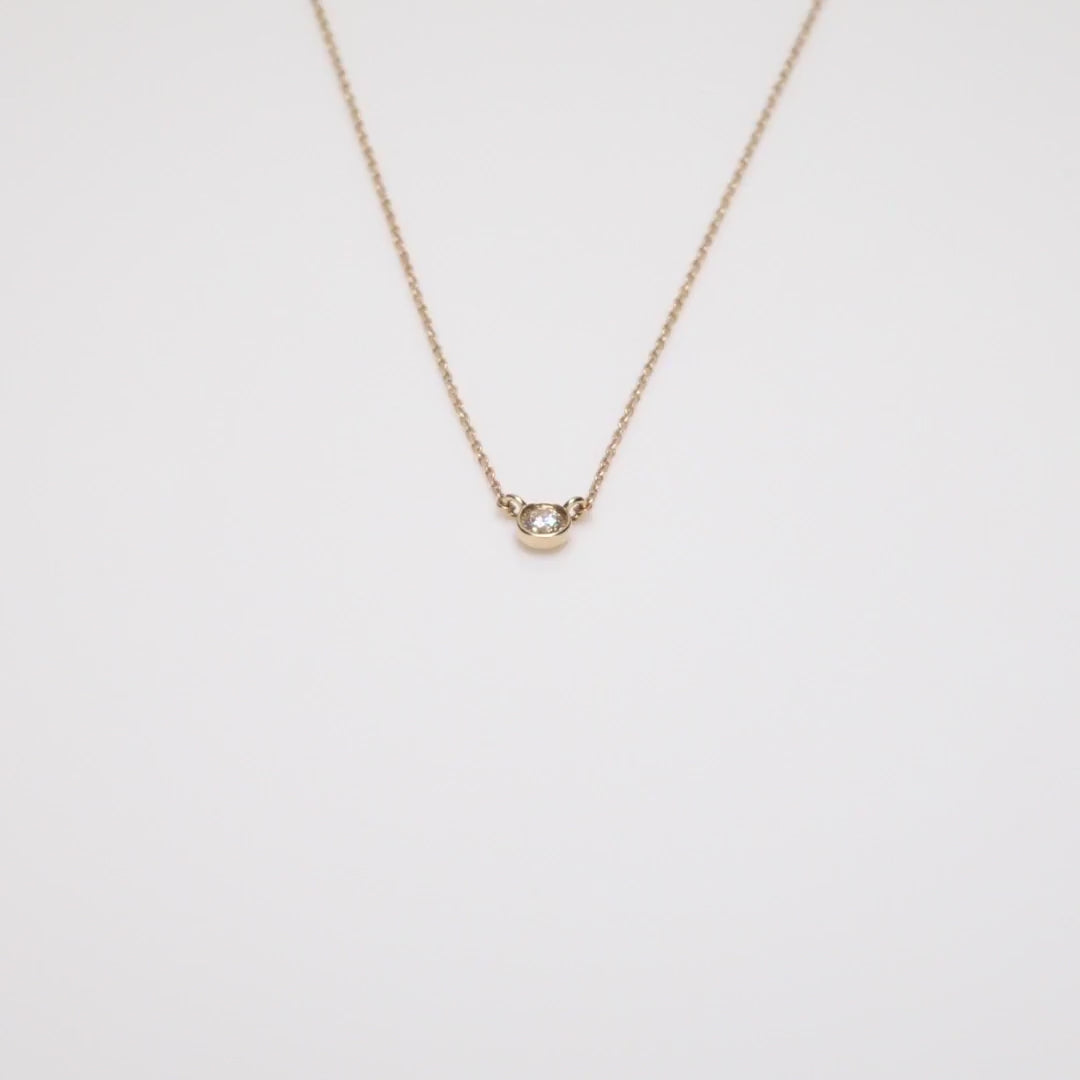 Medium Diamond Bezel Necklace