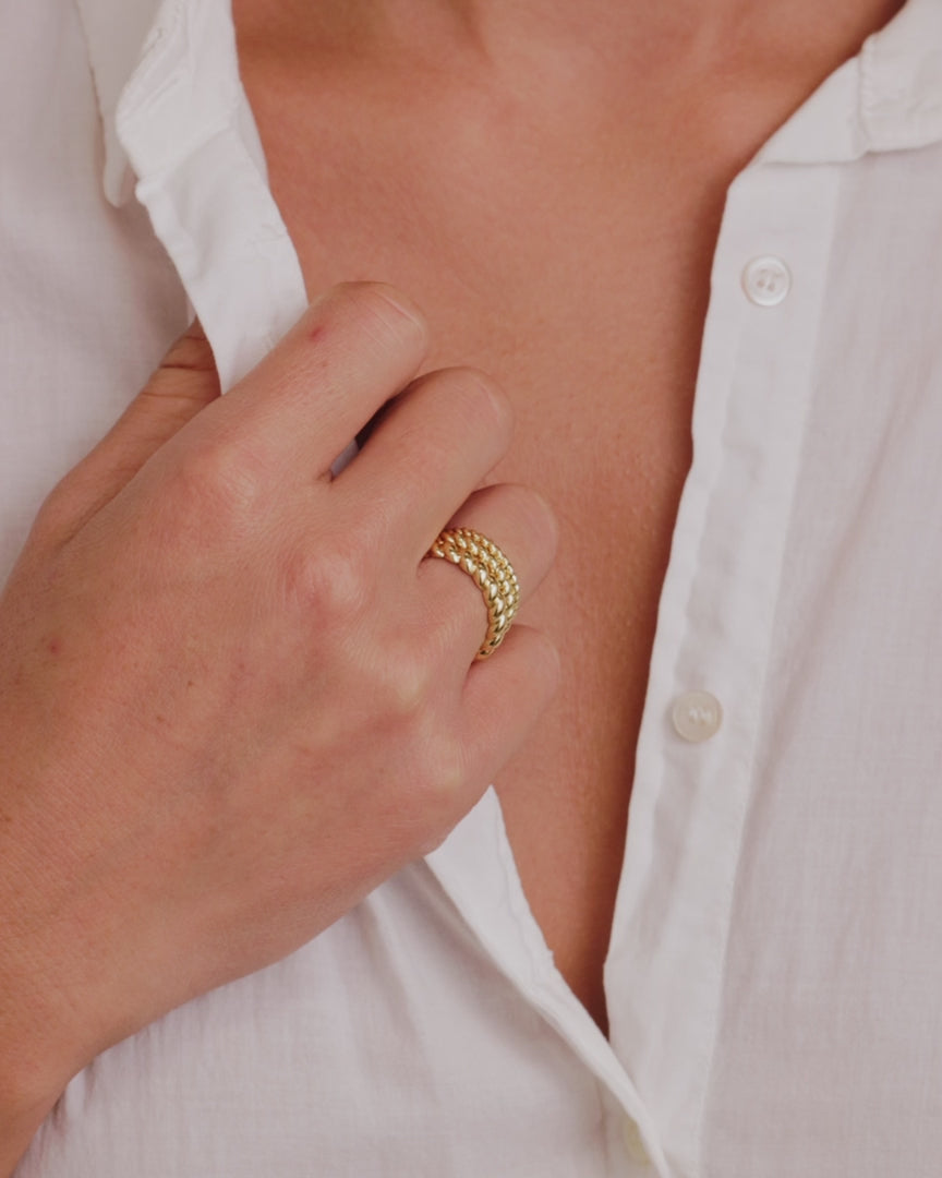 Crew Ring Set in 18K Gold Plated