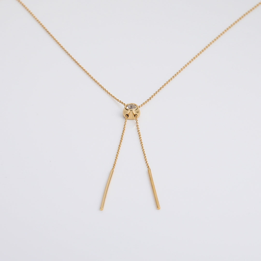 Lab Grown White Sapphire Bolo Necklace