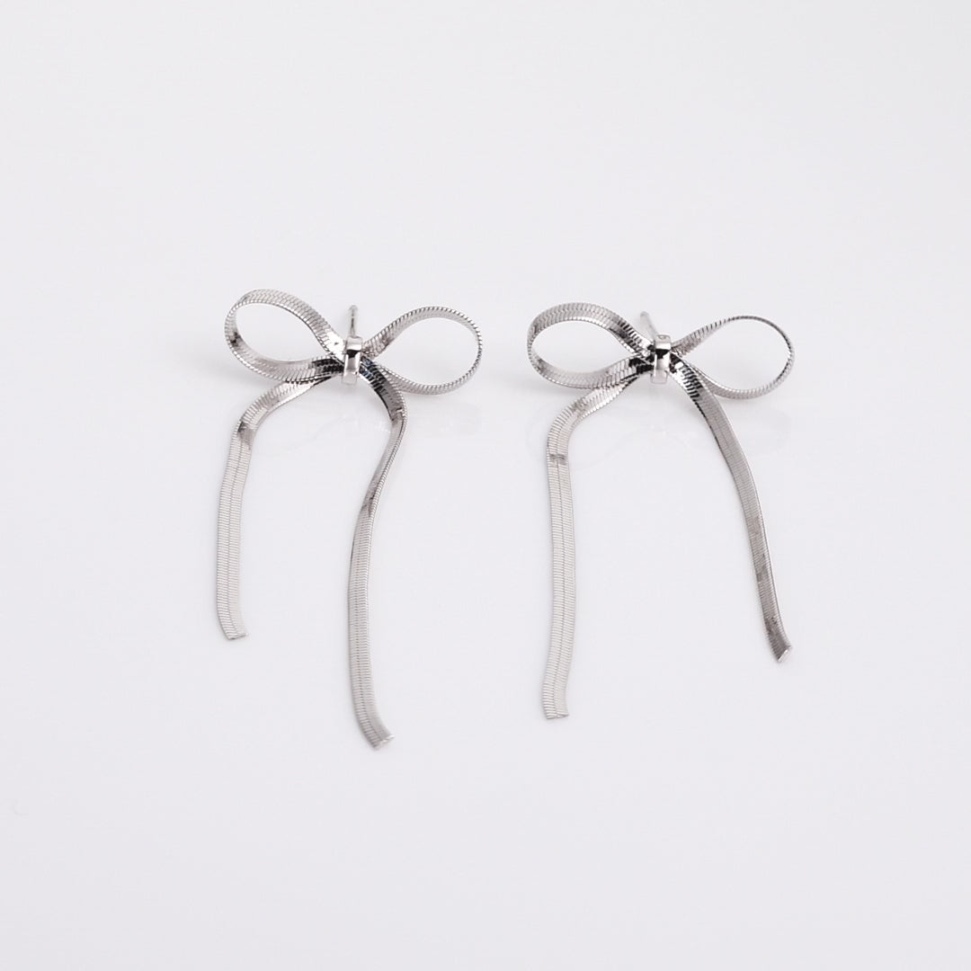 Herringbone Bow Earrings