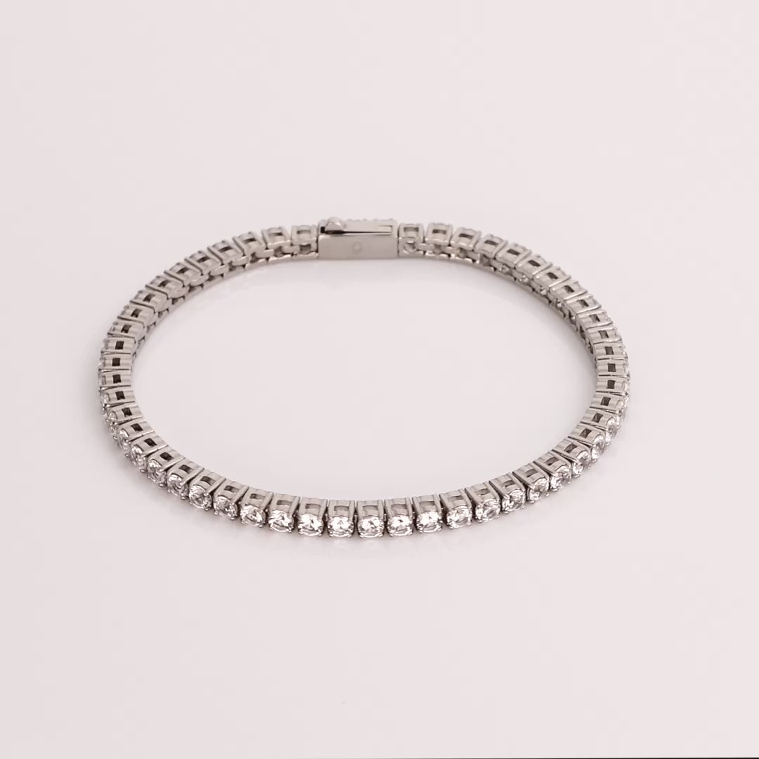 Lab Grown White Sapphire Tennis Bracelet