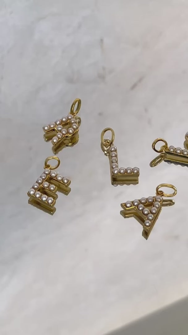 Pearl Letter Charm