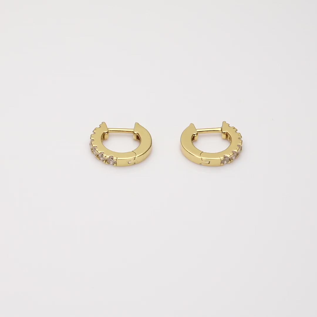 Lab Grown White Sapphire Huggie Earrings