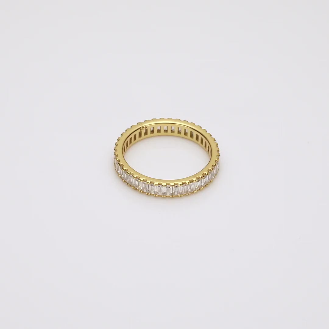 Lab Grown White Sapphire Baguette Eternity Ring