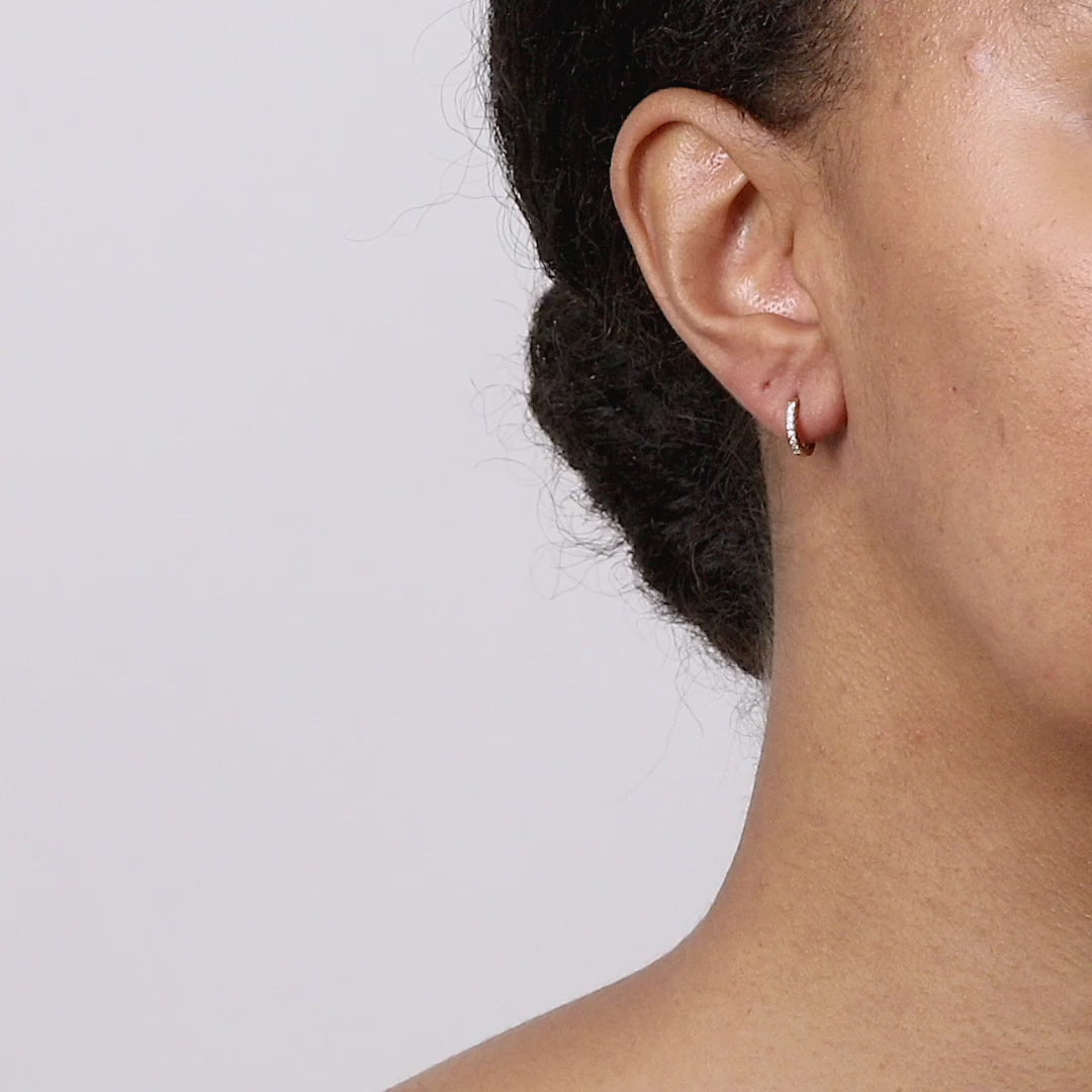 Thin Forever Diamond Hinged Huggie Earrings