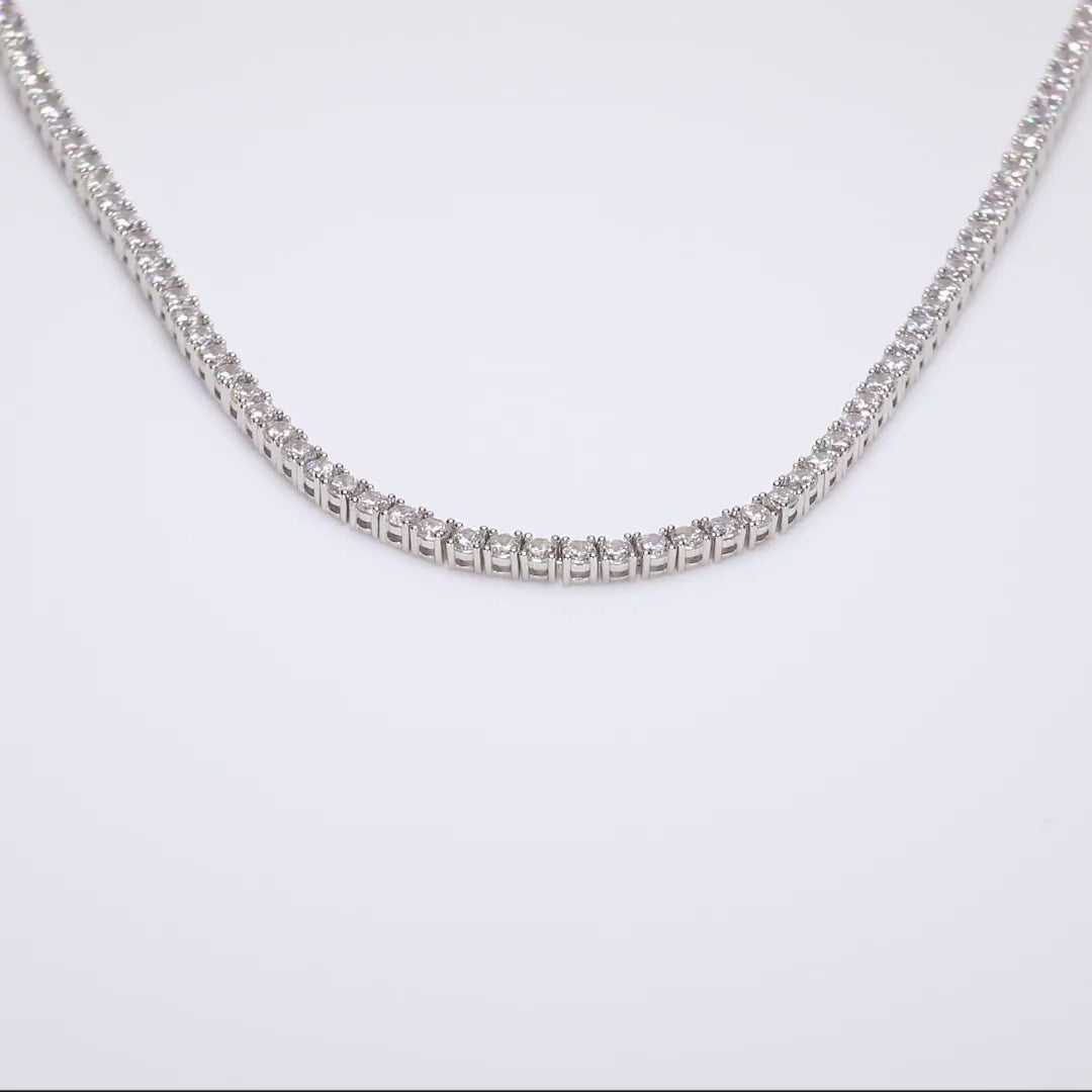 Lab Grown White Sapphire Tennis Necklace