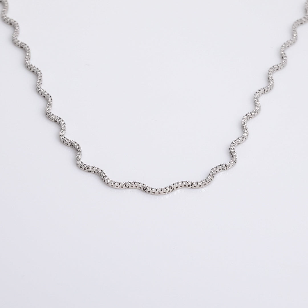 Lab Grown Diamond Wave Tennis Necklace