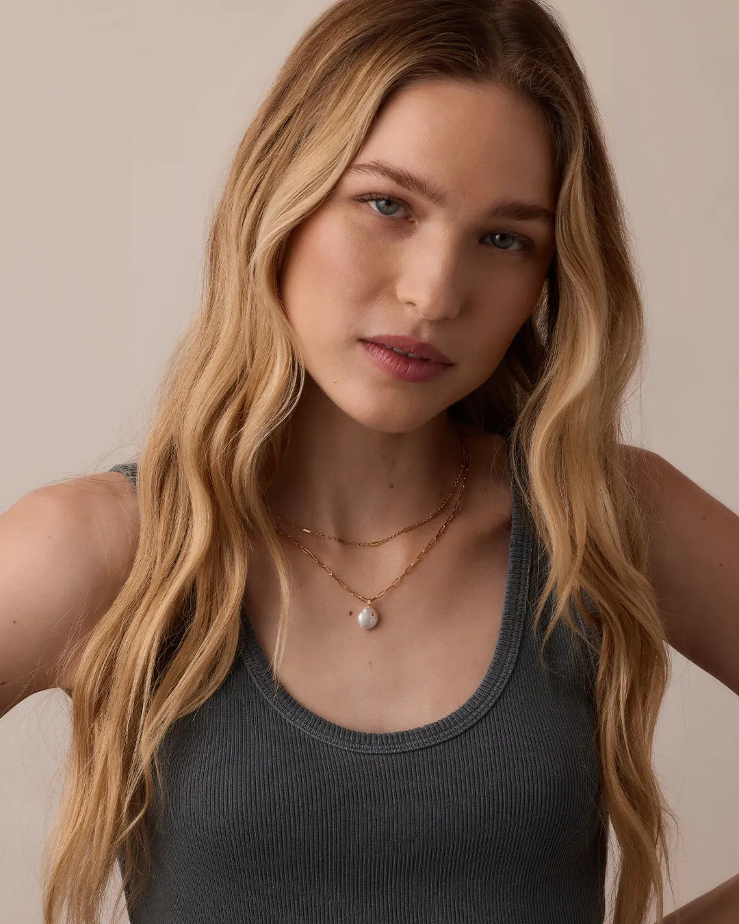 Reese Pearl Necklace in 18K Gold Plated