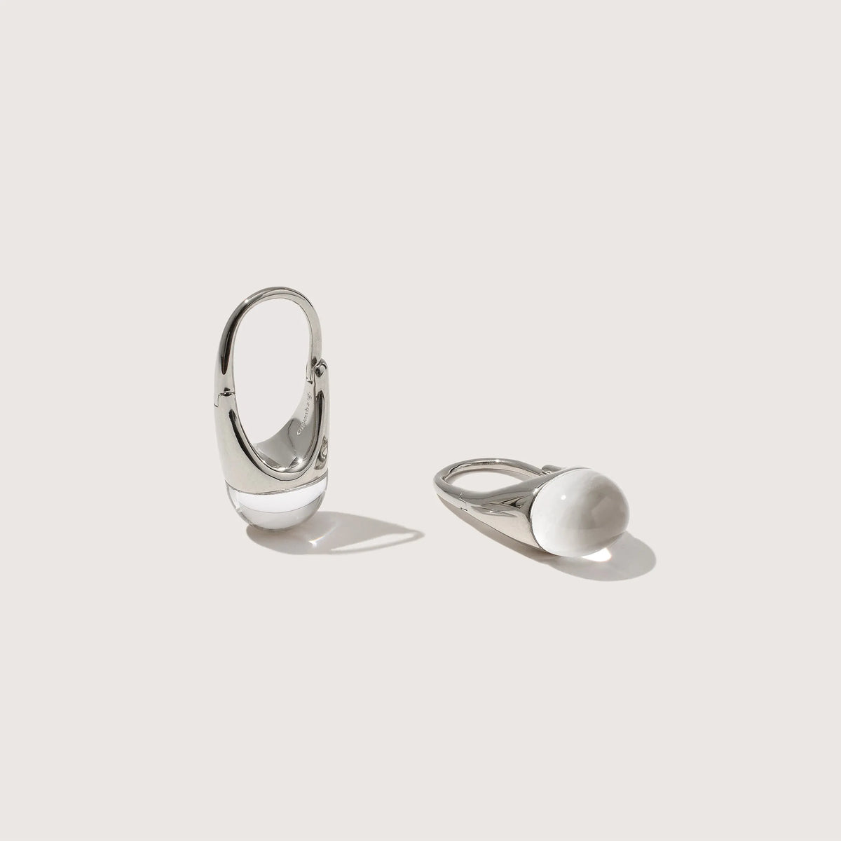 Roscida Quartz Drop Hoops