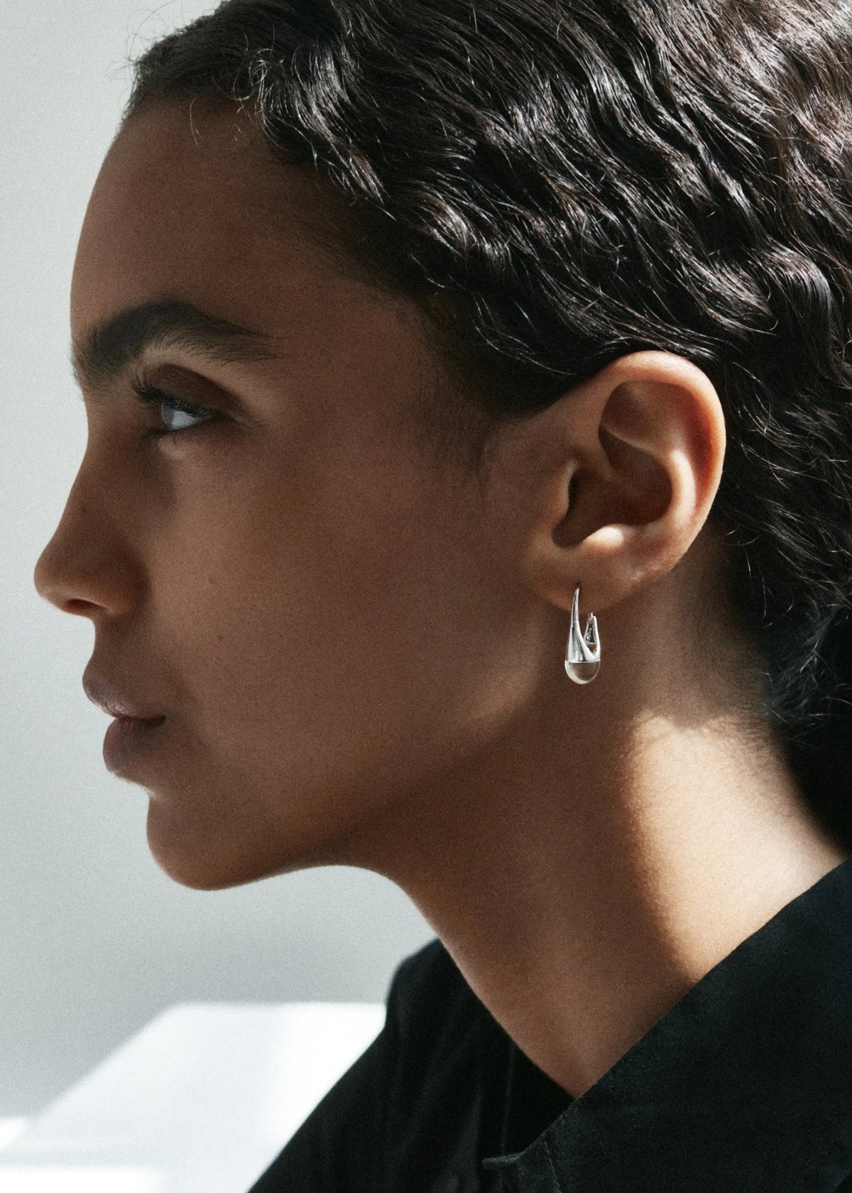 Roscida Quartz Drop Hoops