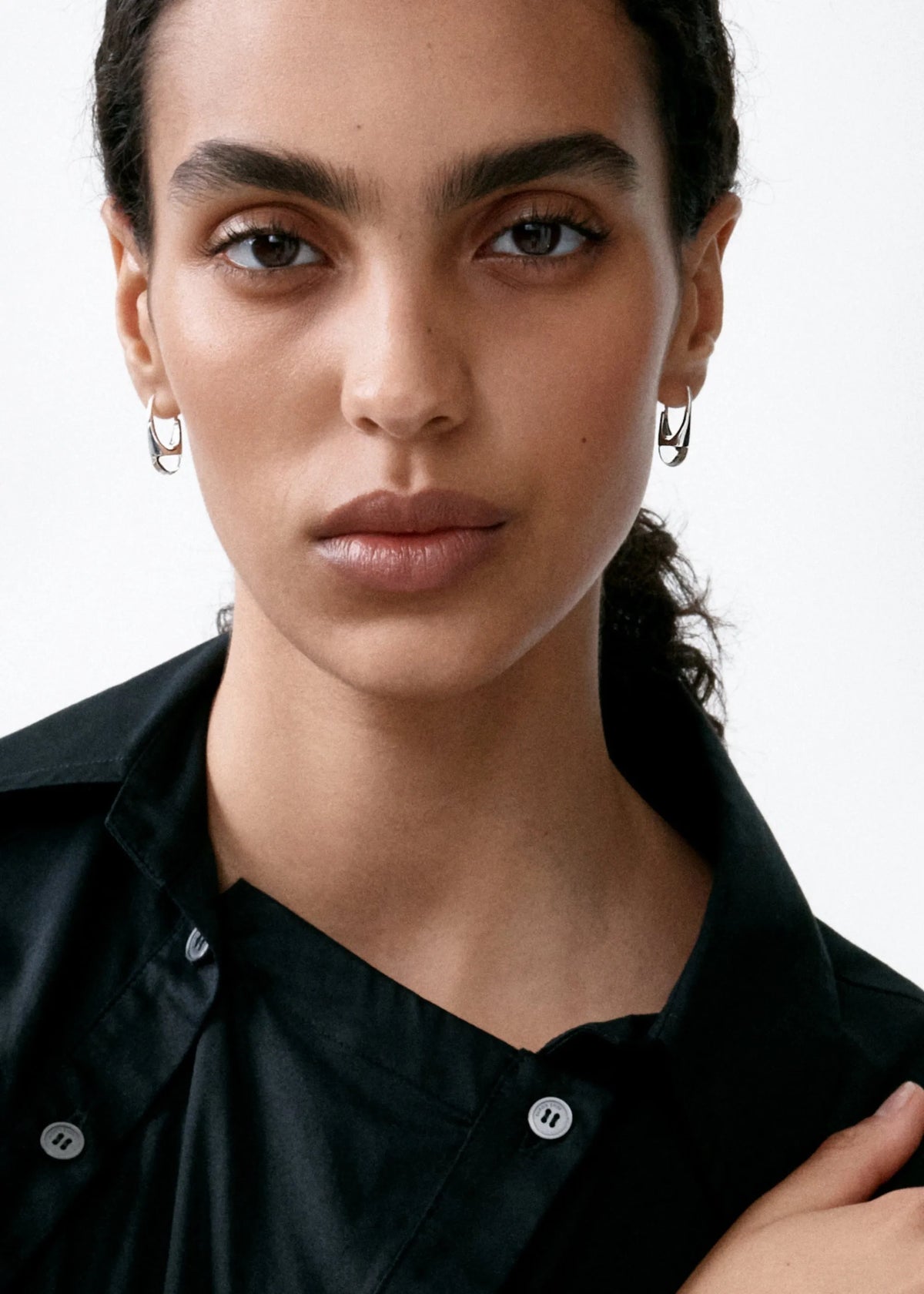 Roscida Quartz Drop Hoops