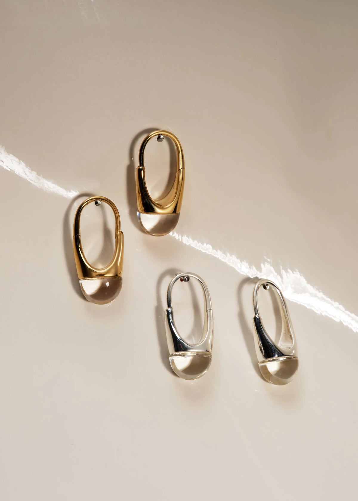 Roscida Quartz Drop Hoops