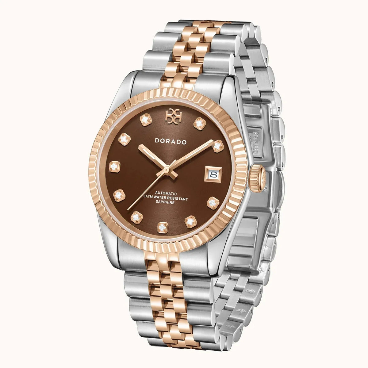Rose Two Tone Timeless Watch Chocolate