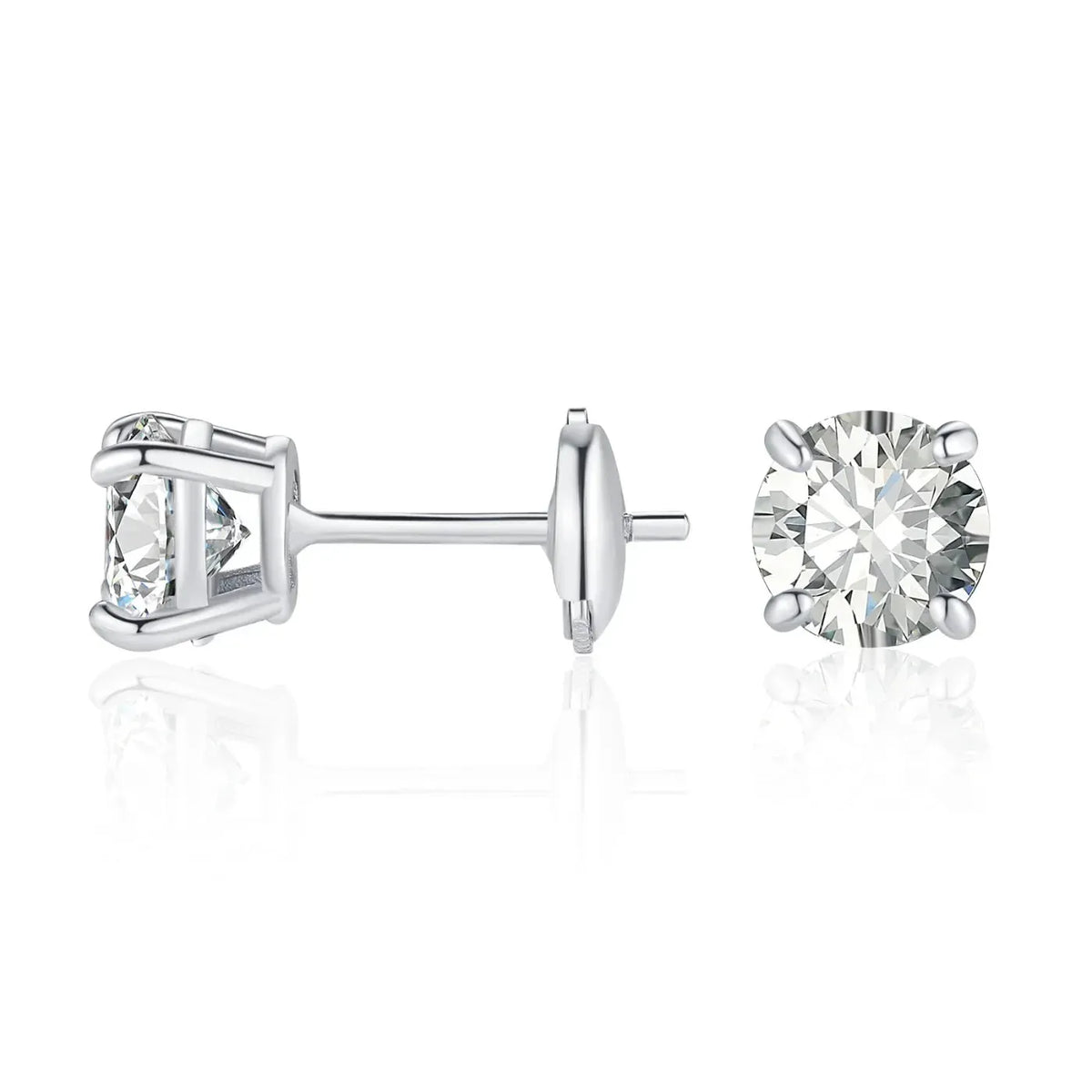 Round Cut Moissanite Stud Earrings