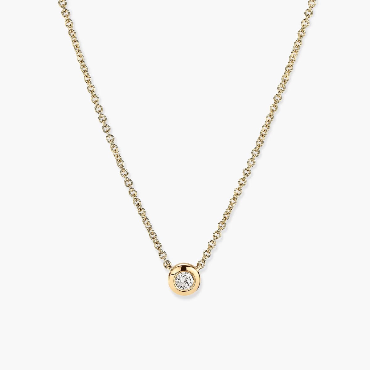 Round Diamond Bezel Pendant Necklace