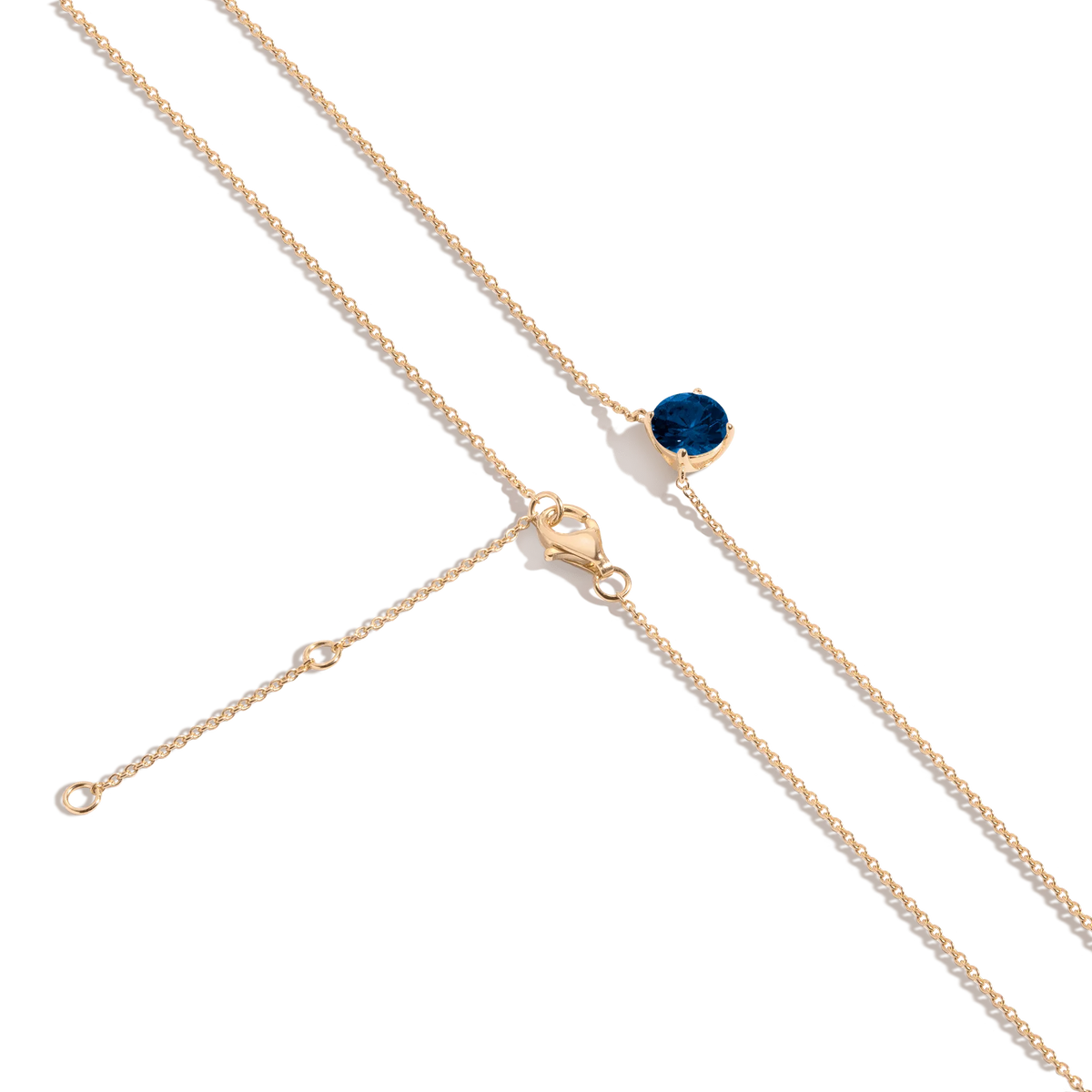 Round Gemstone Solitaire Necklace