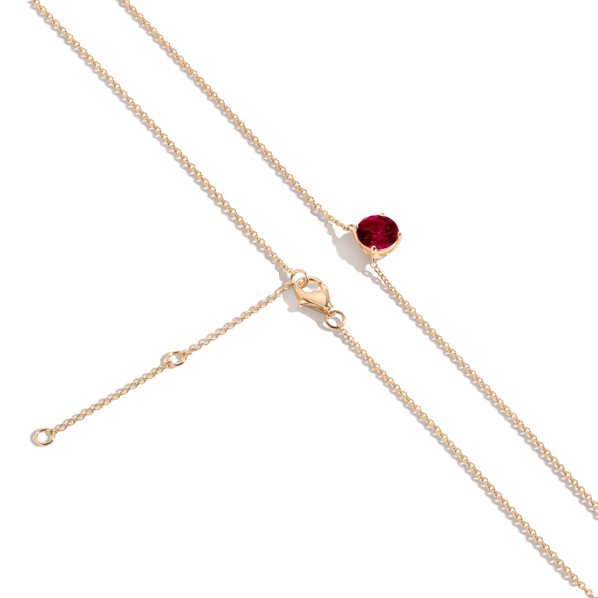 Round Gemstone Solitaire Necklace