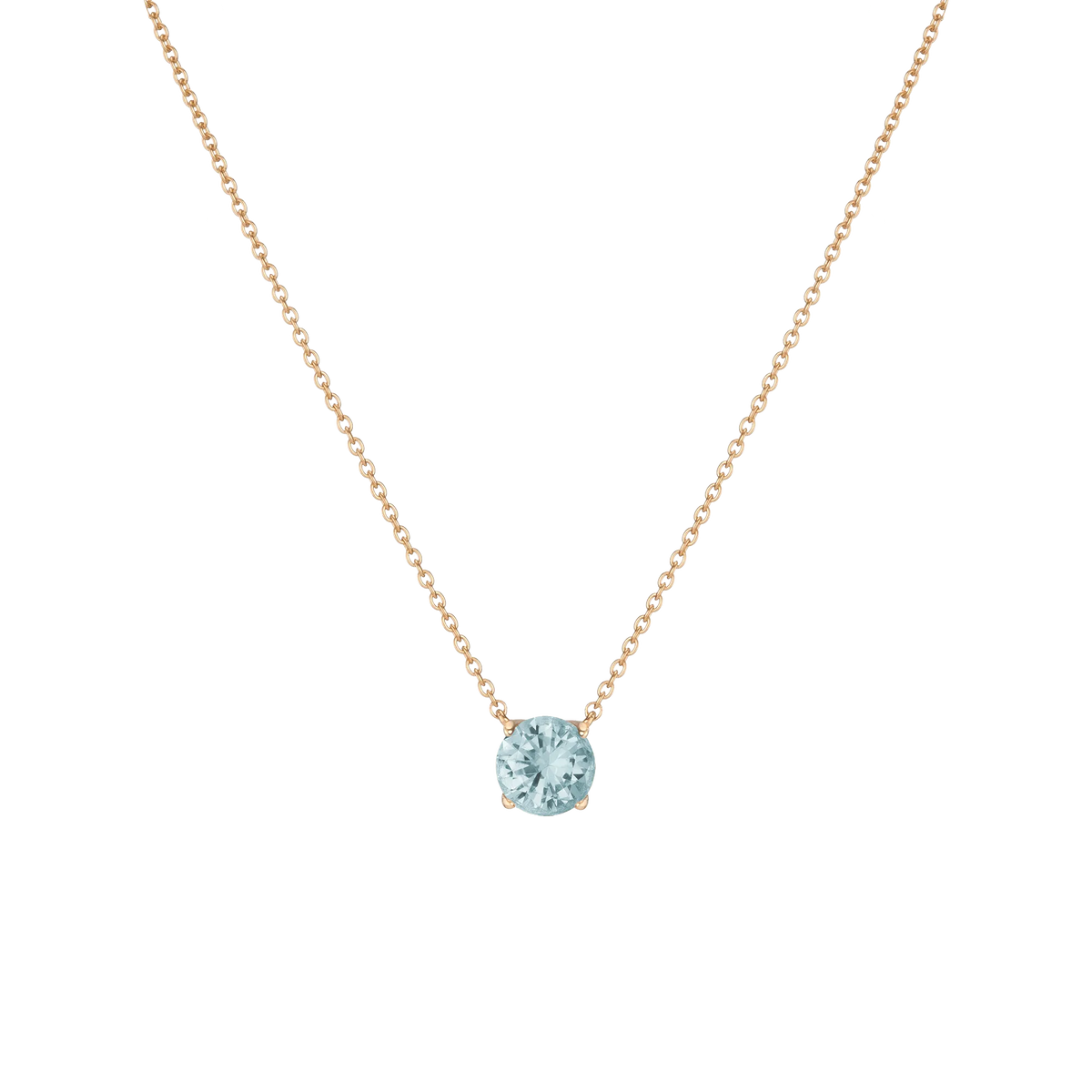 Round Gemstone Solitaire Necklace