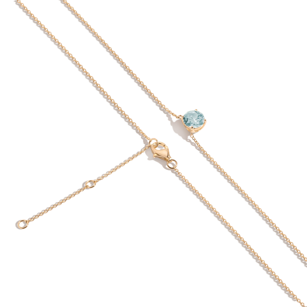 Round Gemstone Solitaire Necklace