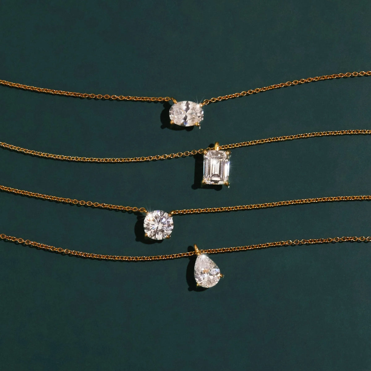 Round Gemstone Solitaire Necklace