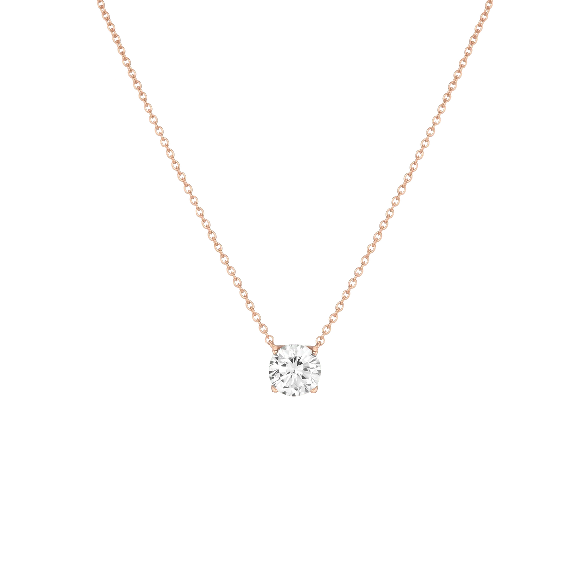 Round Gemstone Solitaire Necklace