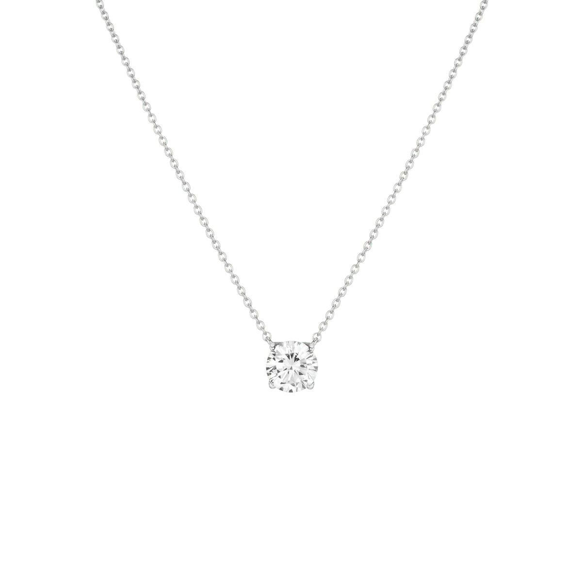 Round Gemstone Solitaire Necklace