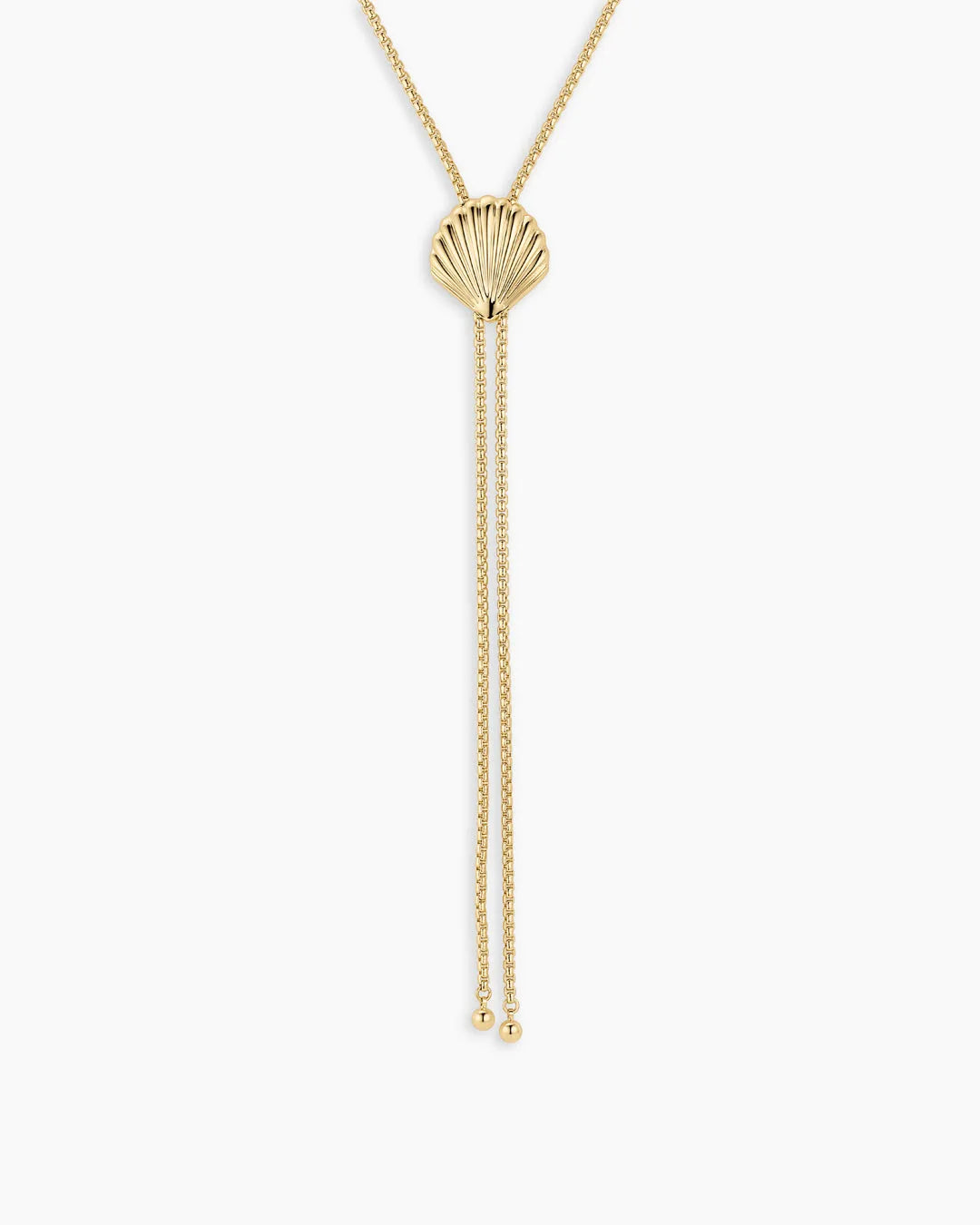 Scallop Bolo Necklace in 18K Gold Plated