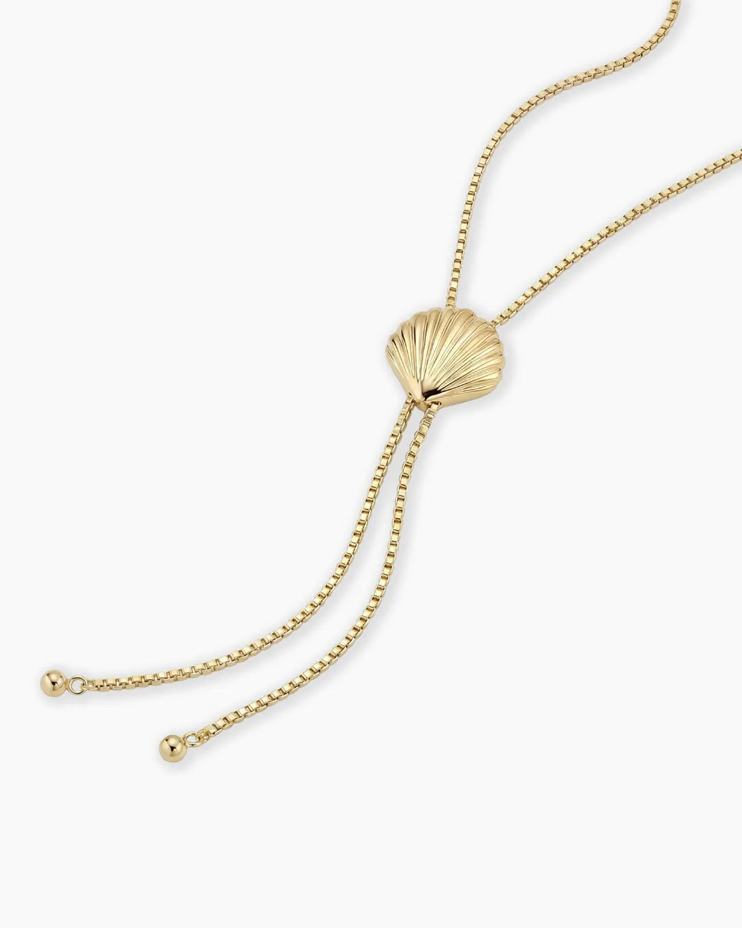 Scallop Bolo Necklace in 18K Gold Plated