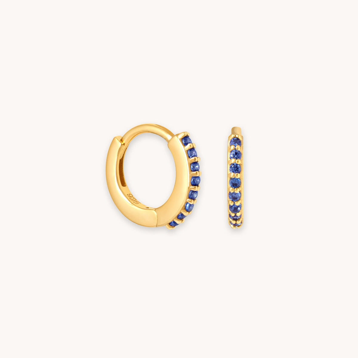 September Birthstone Huggie Earrings in Gold
