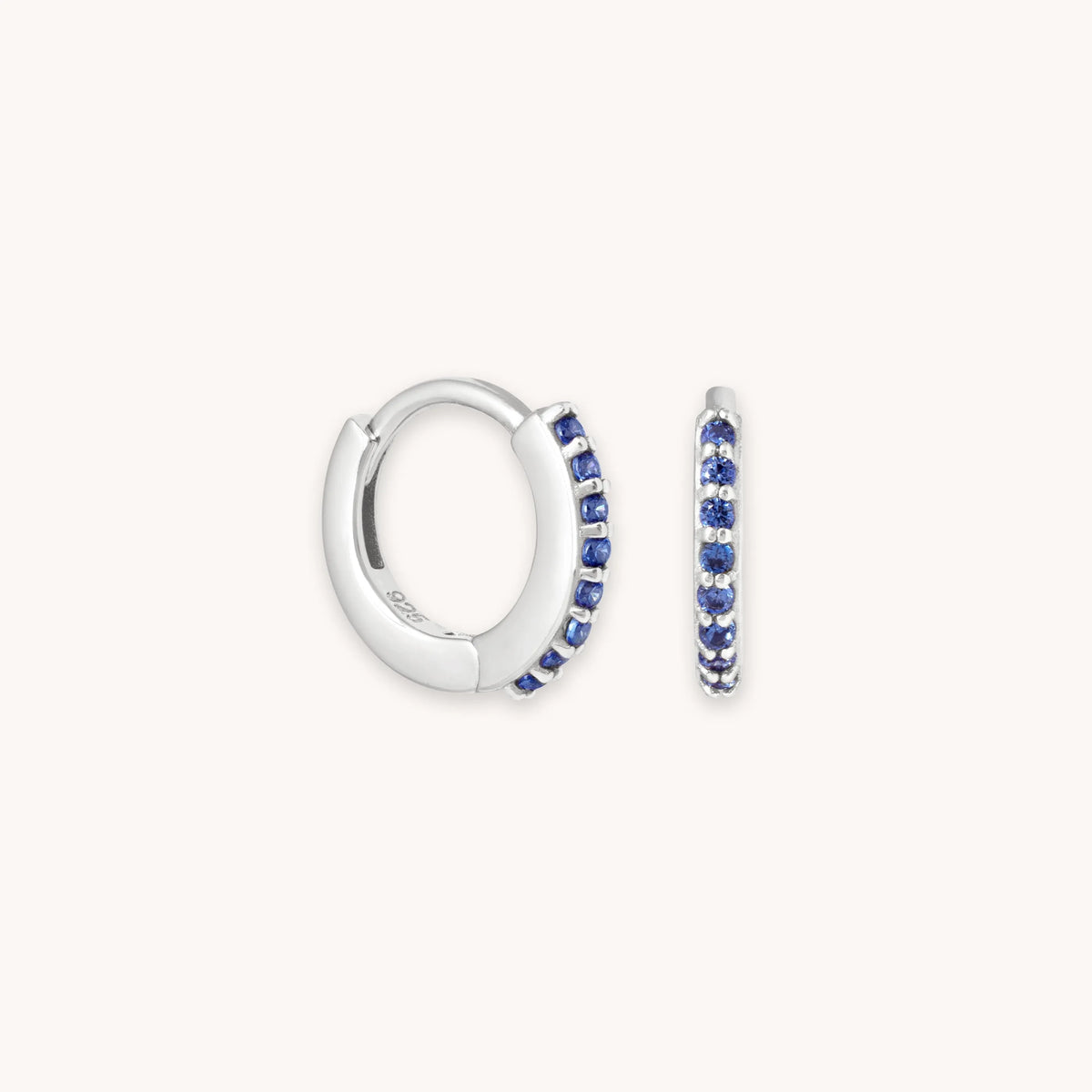 September Birthstone Huggies in Silver