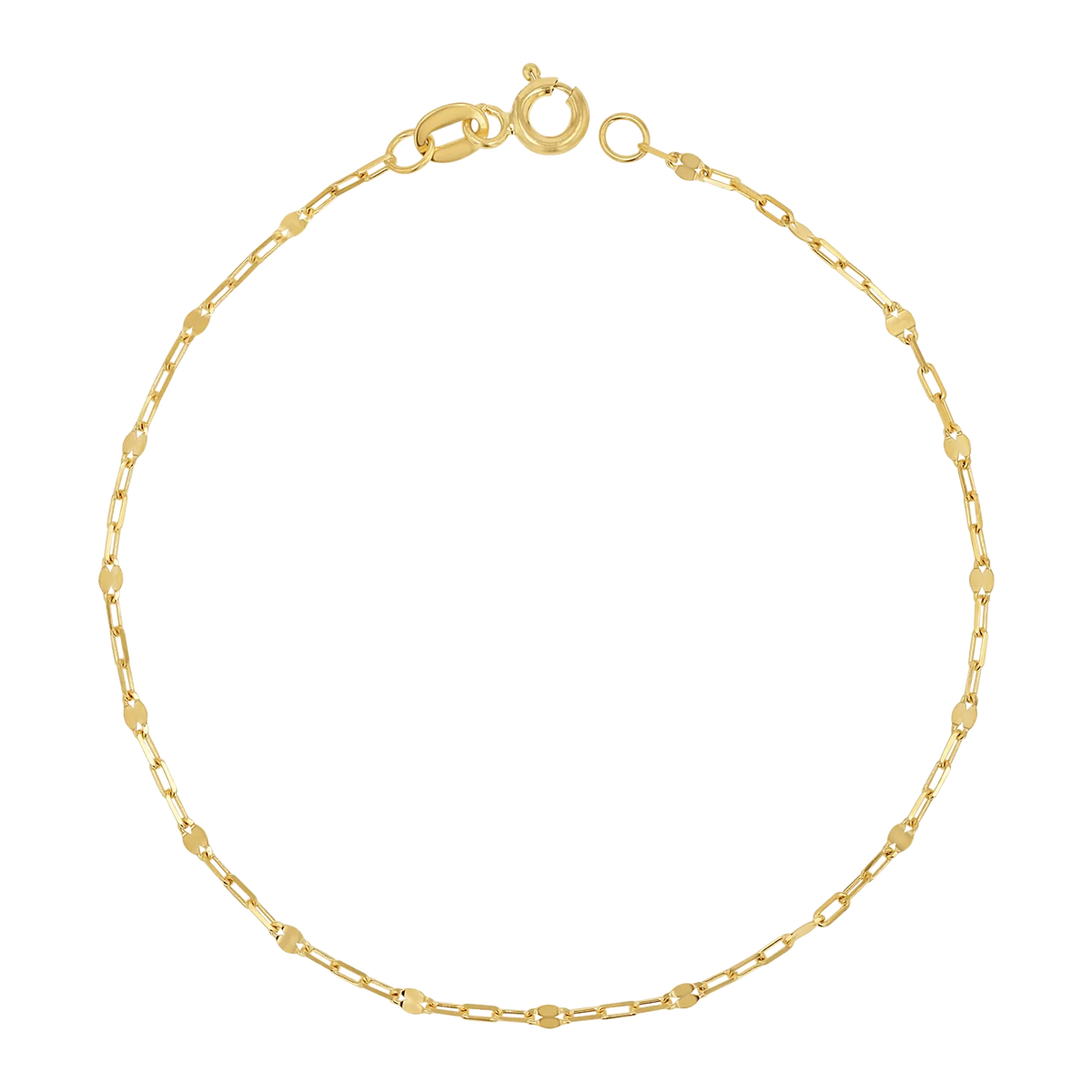 Sequin Chain Bracelet in 14K Gold