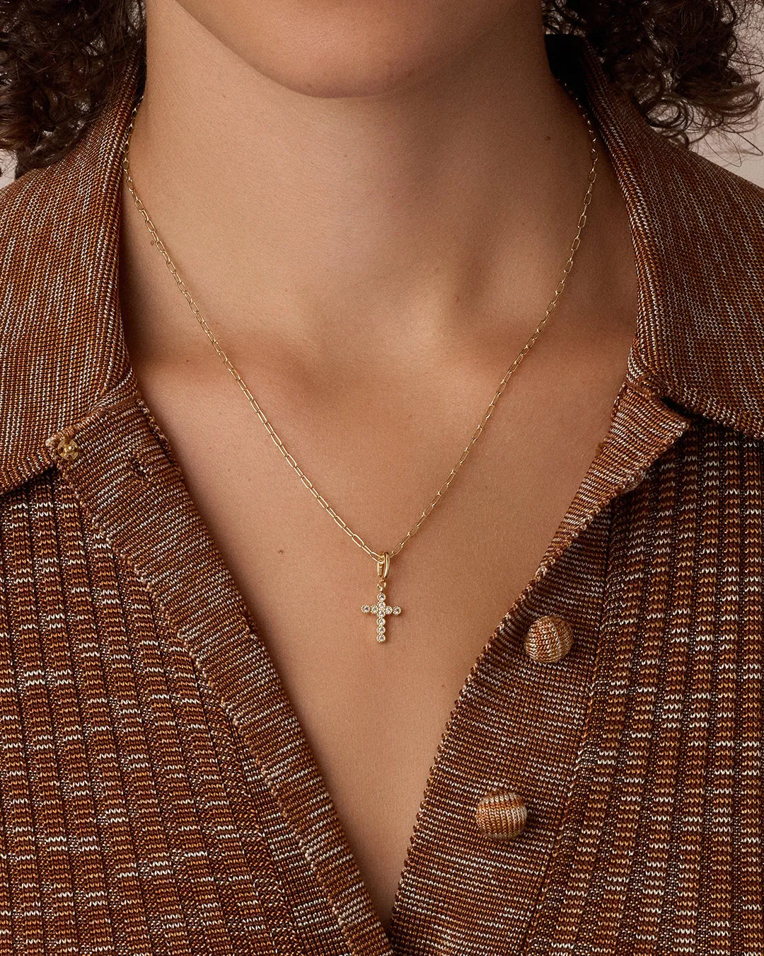 Shimmer Cross Parker Charm in 18K Gold Plated
