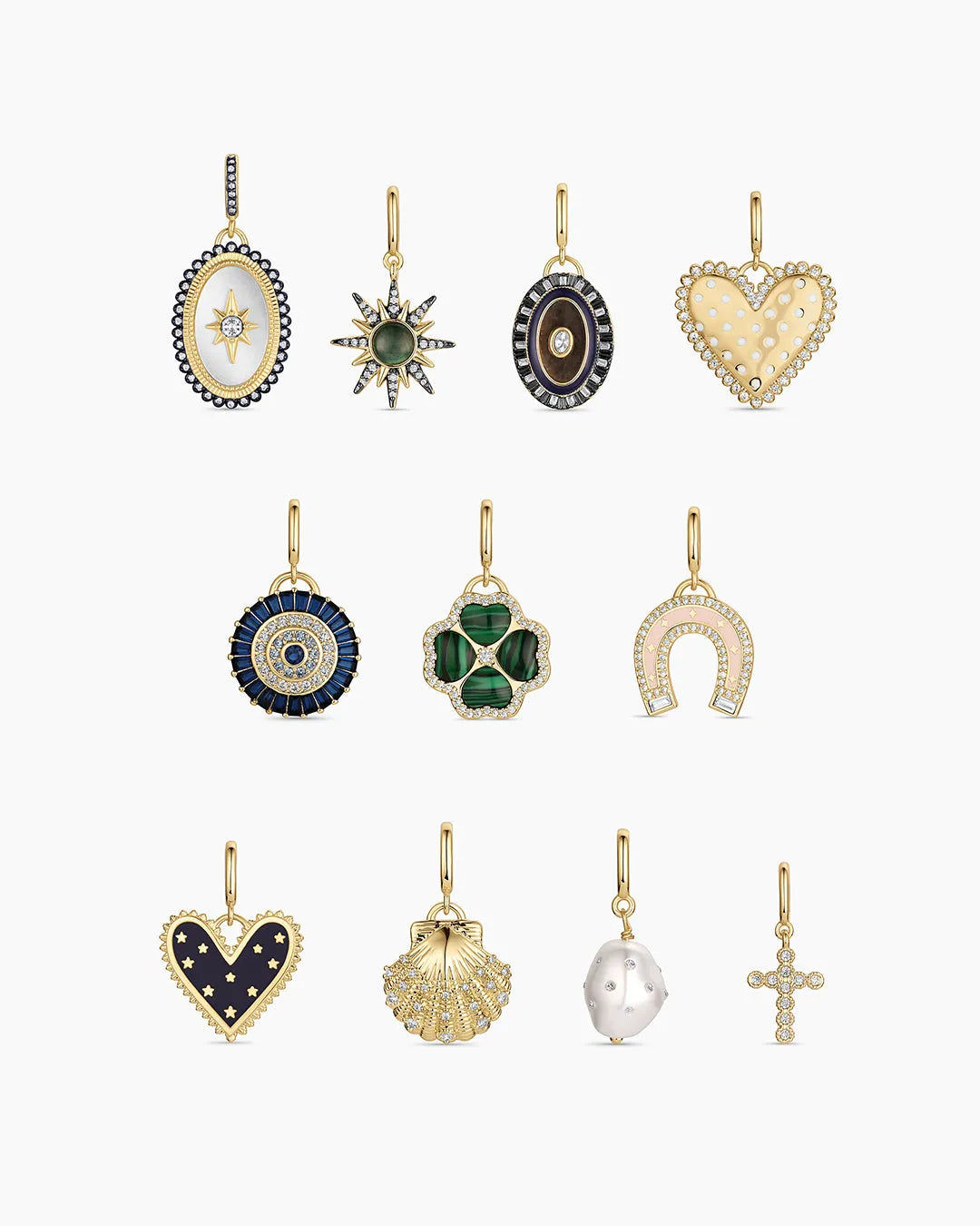 Shimmer Cross Parker Charm in 18K Gold Plated