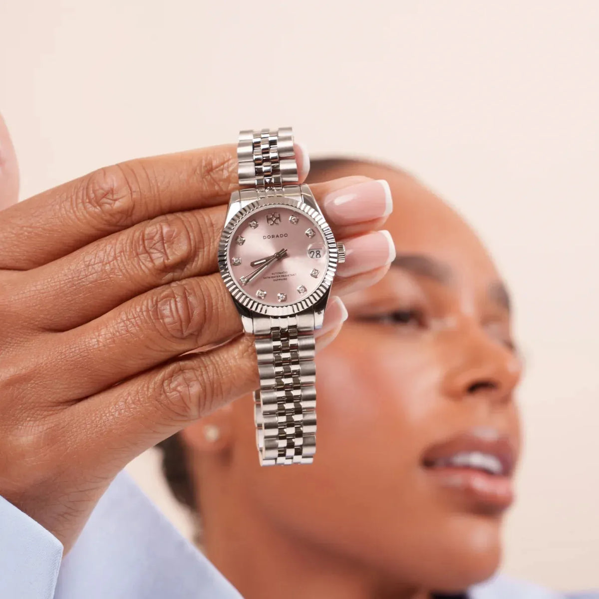 Silver Timeless Watch Pink