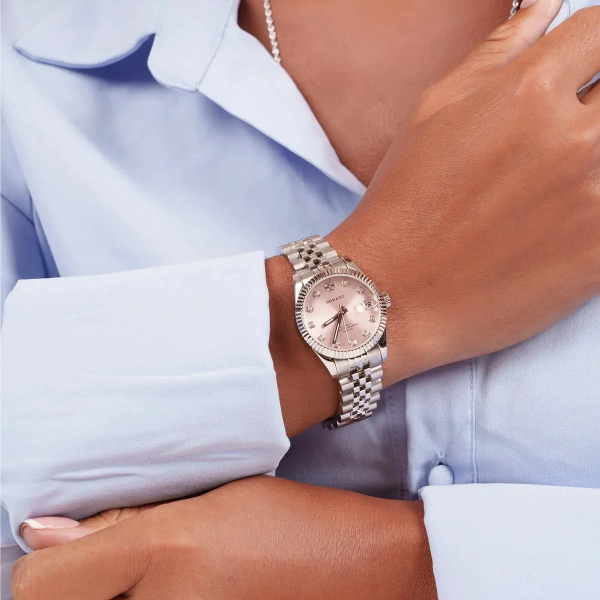 Silver Timeless Watch Pink
