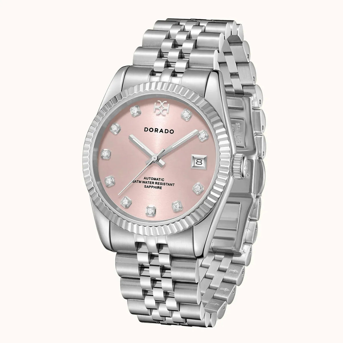 Silver Timeless Watch Pink