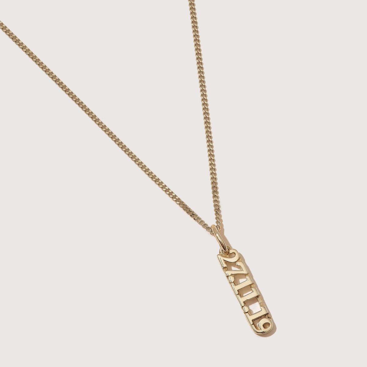 Solid Gold Date Pendant