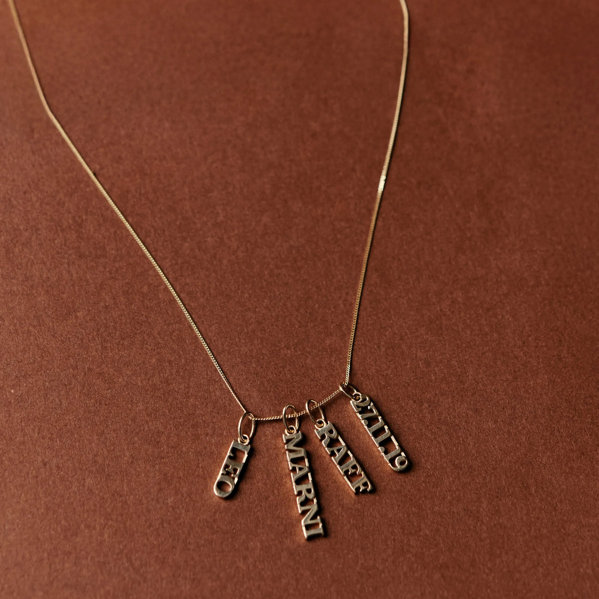 Solid Gold Date Pendant