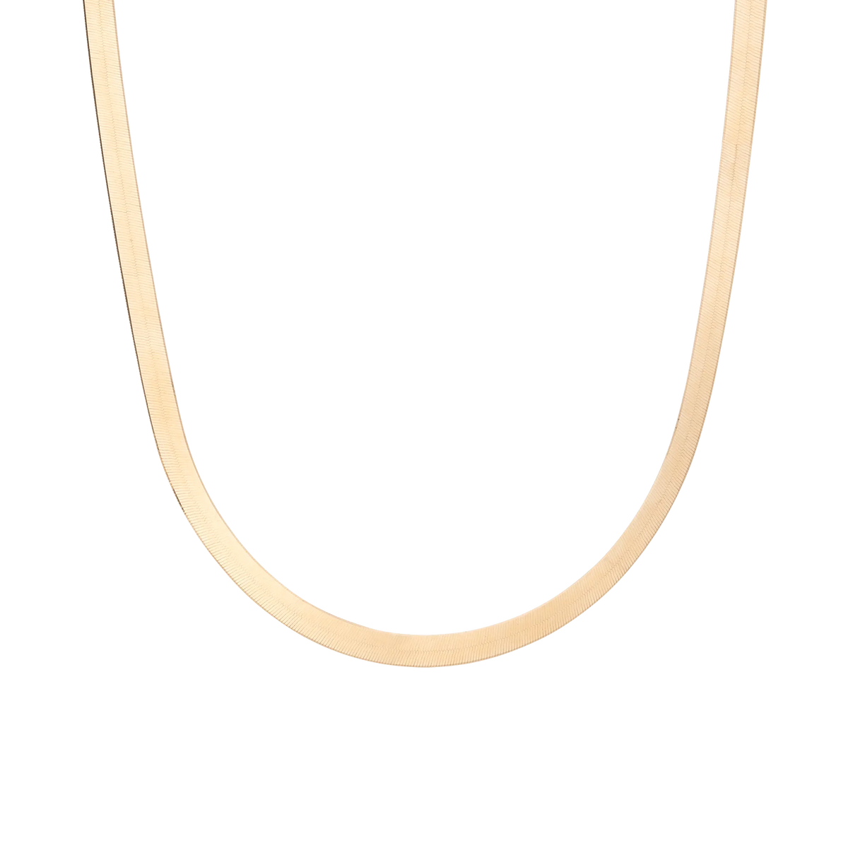 Solid Gold Herringbone Chain Necklace