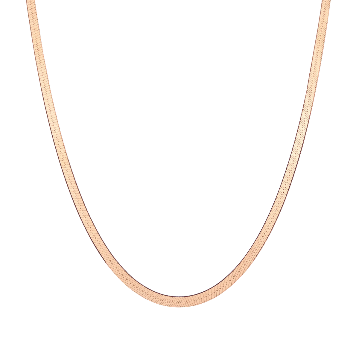 Solid Gold Herringbone Chain Necklace
