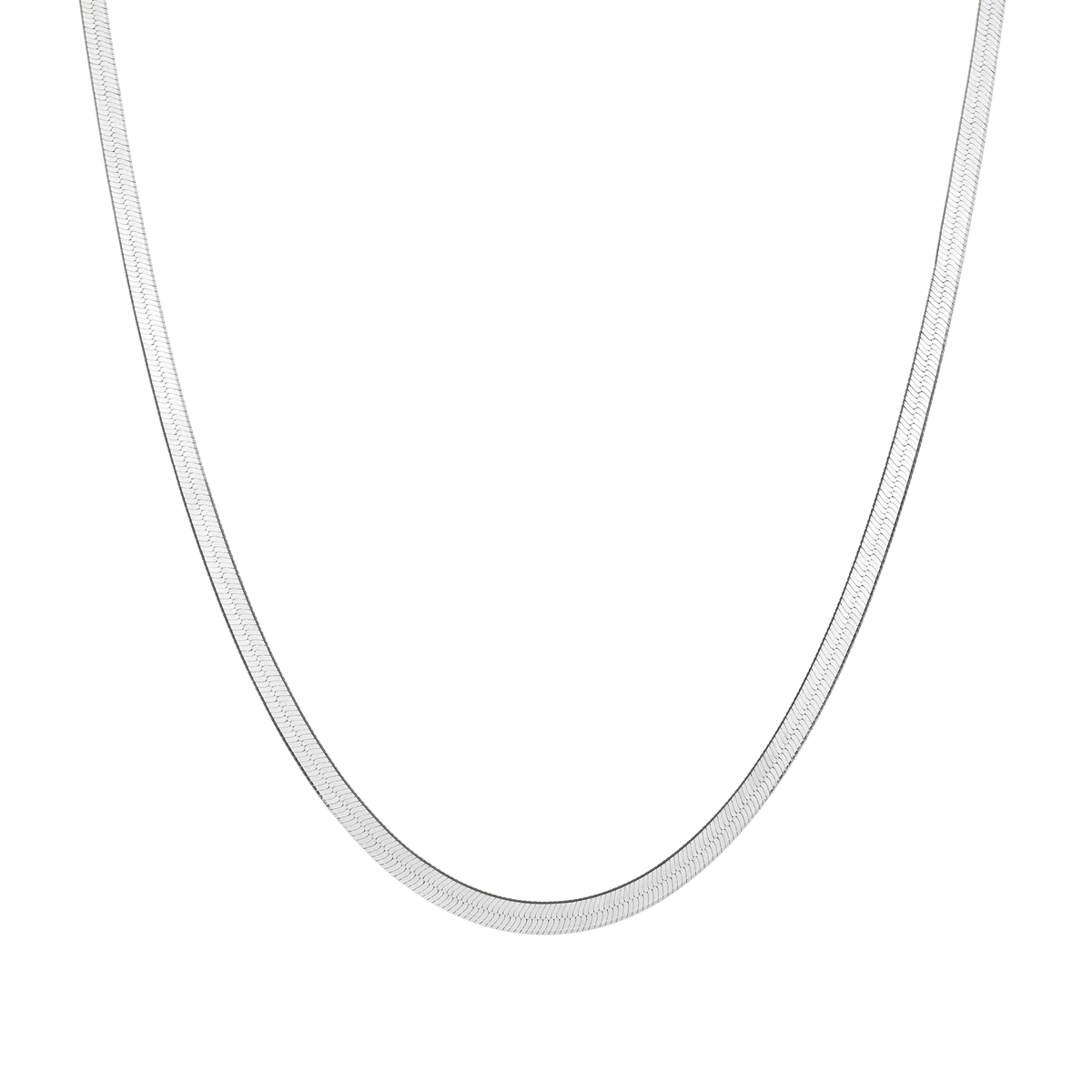 Solid Gold Herringbone Chain Necklace