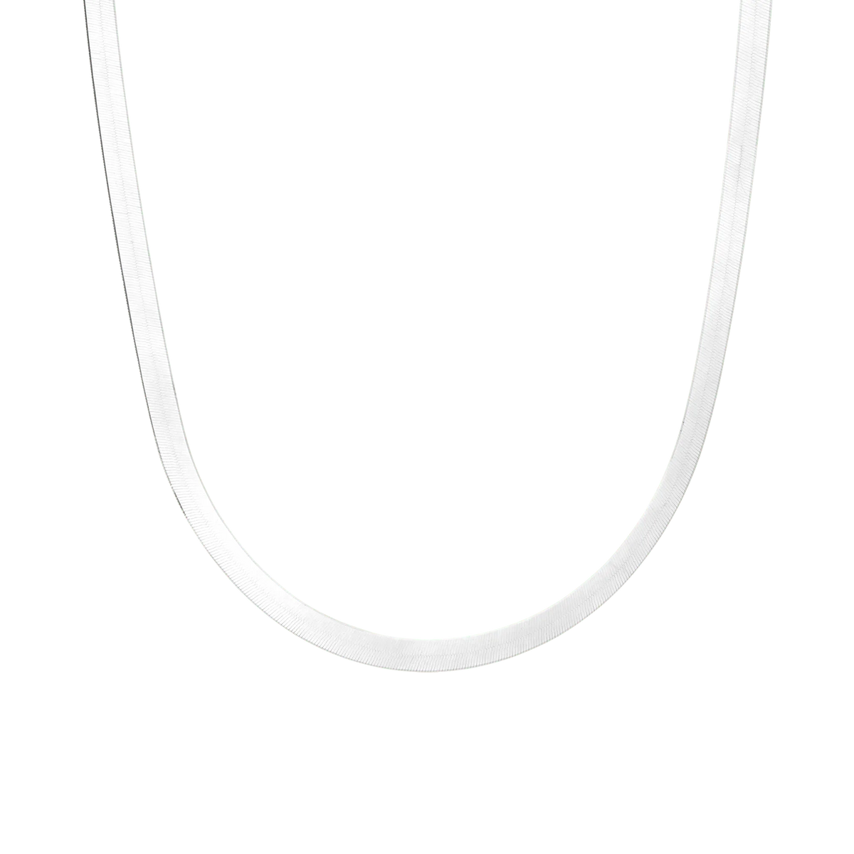Solid Gold Herringbone Chain Necklace